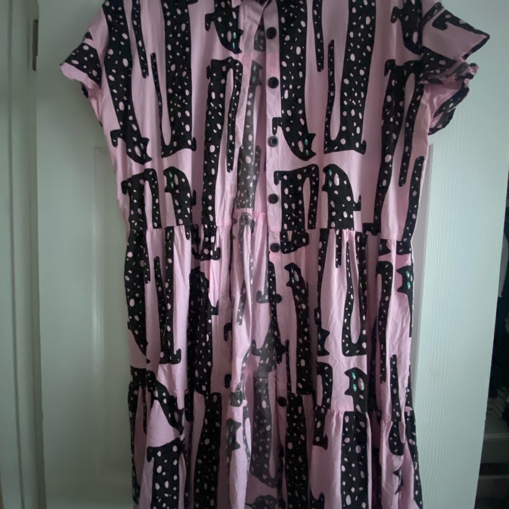 Nooworks Eloise Pink Cat Print Dress